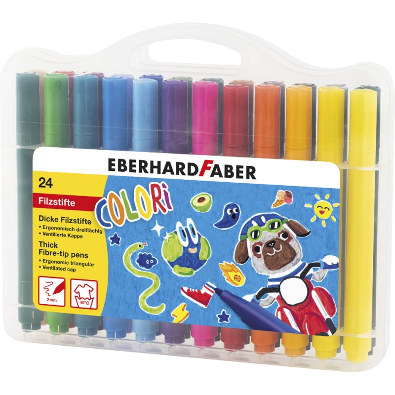 EBERHARD FABER épais marqueurs COLORI, triangulaire, 2,0 mm, 12 pièces