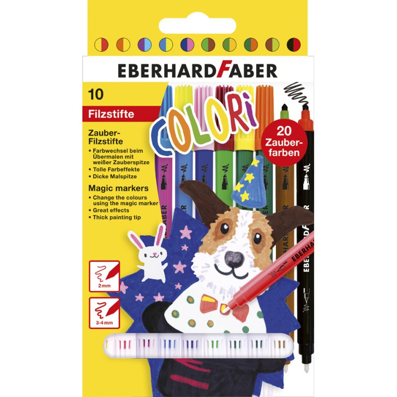 EBERHARD FABER crayons de couleur double pointe, 10 pièces, 20 couleurs, étui en carton