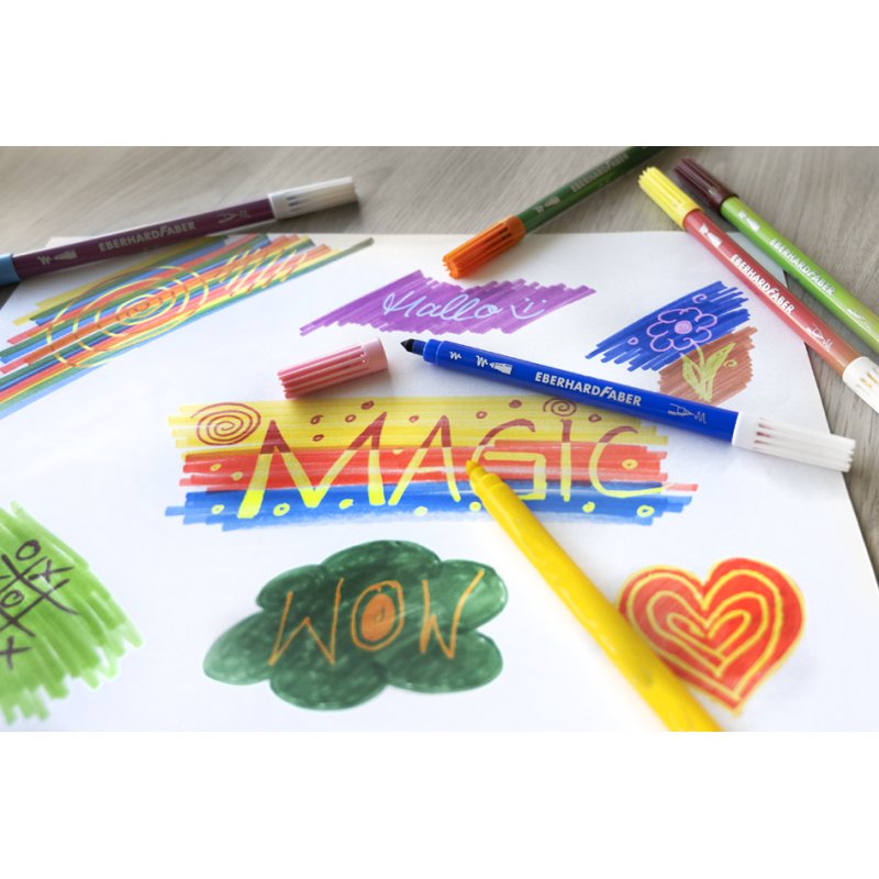 EBERHARD FABER crayons de couleur double pointe, 10 pièces, 20 couleurs, étui en carton