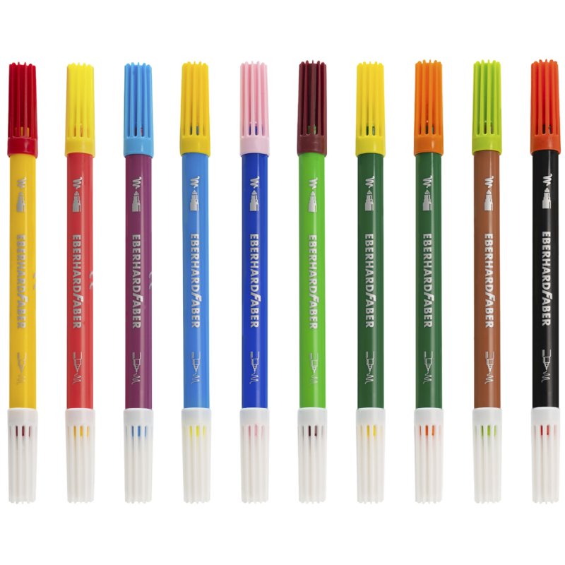 EBERHARD FABER crayons de couleur double pointe, 10 pièces, 20 couleurs, étui en carton