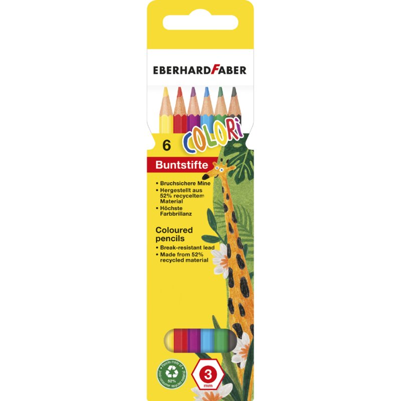 EBERHARD FABER kleurpotloden COLORI, zeshoekig, 3 mm, 12 stuks