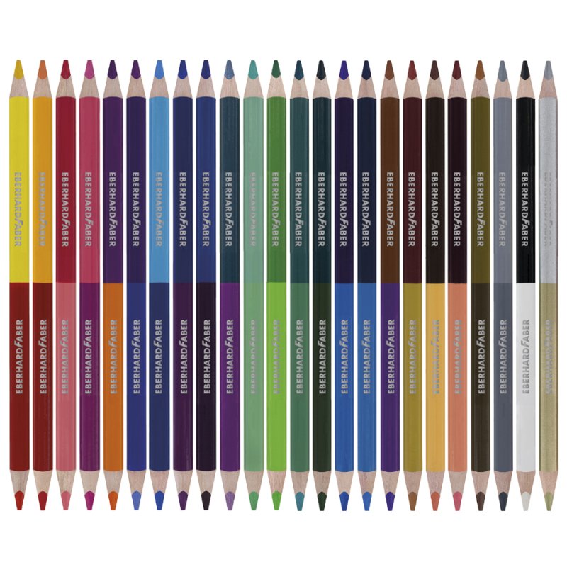 EBERHARD FABER crayons de couleur COLORI DUO, triangulaire, 2 pointes, 24 pièces