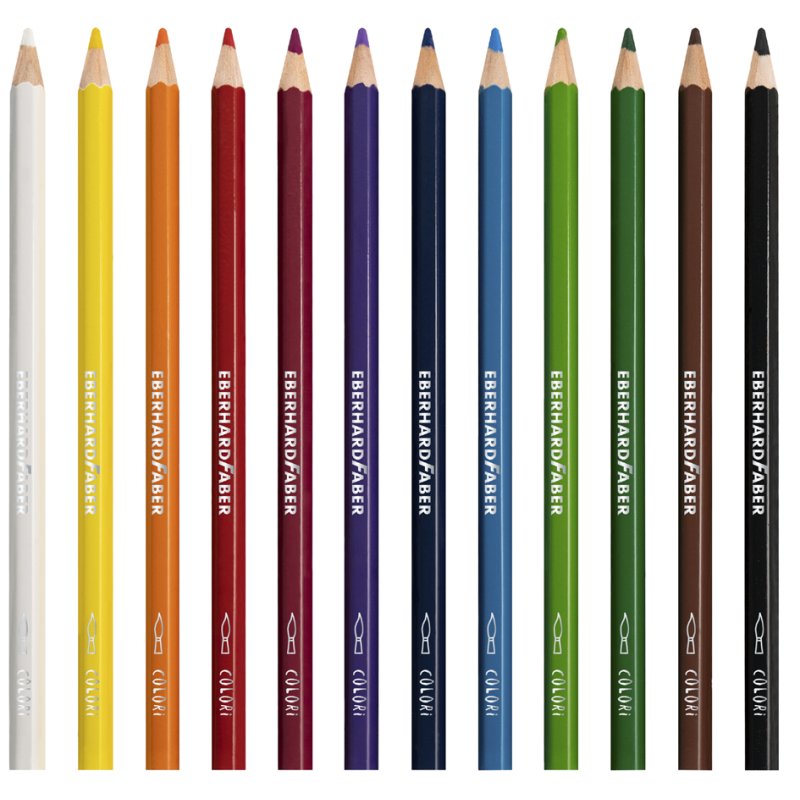EBERHARD FABER crayons de couleur, hydrosolubles, hexagonaux, 12 pièces