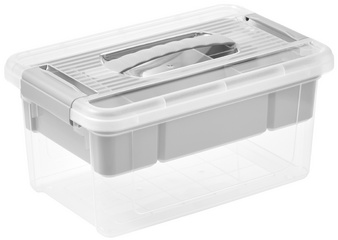 keeeper opbergbox henri, 16 liter, nordic-grijs, met uitneembare inzet
