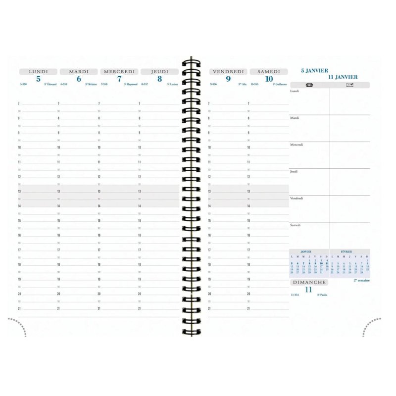 EXACOMPTA agenda HORIZONS 20S 2027, bleu foncé, 150 x 210 mm, spirale