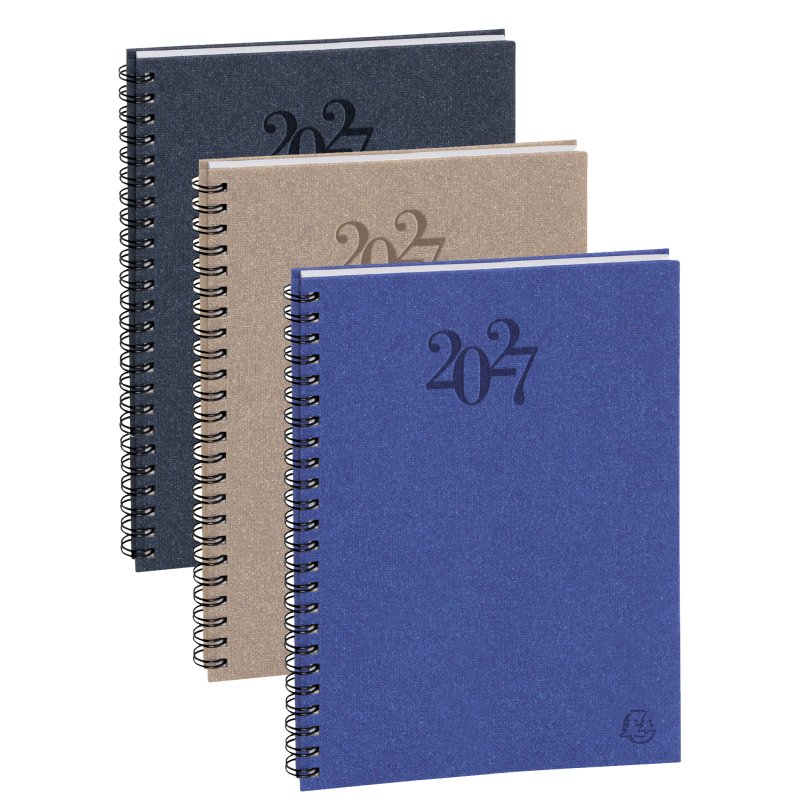EXACOMPTA agenda HORIZONS 20S 2027, bleu foncé, 150 x 210 mm, spirale