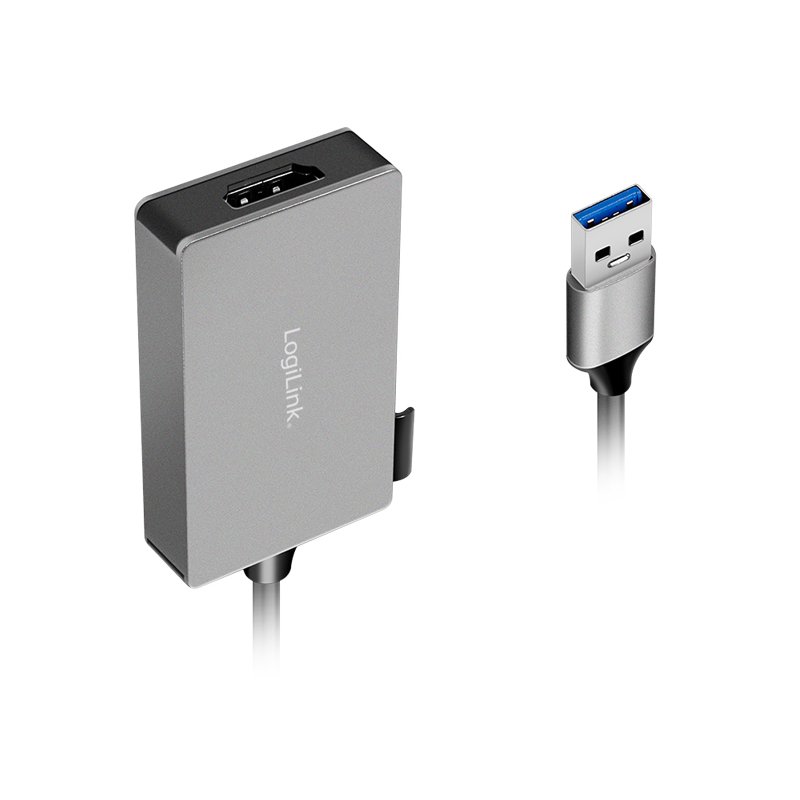 LogiLink Adaptateur USB 3.0 vers HDMI, gris, 150 mm