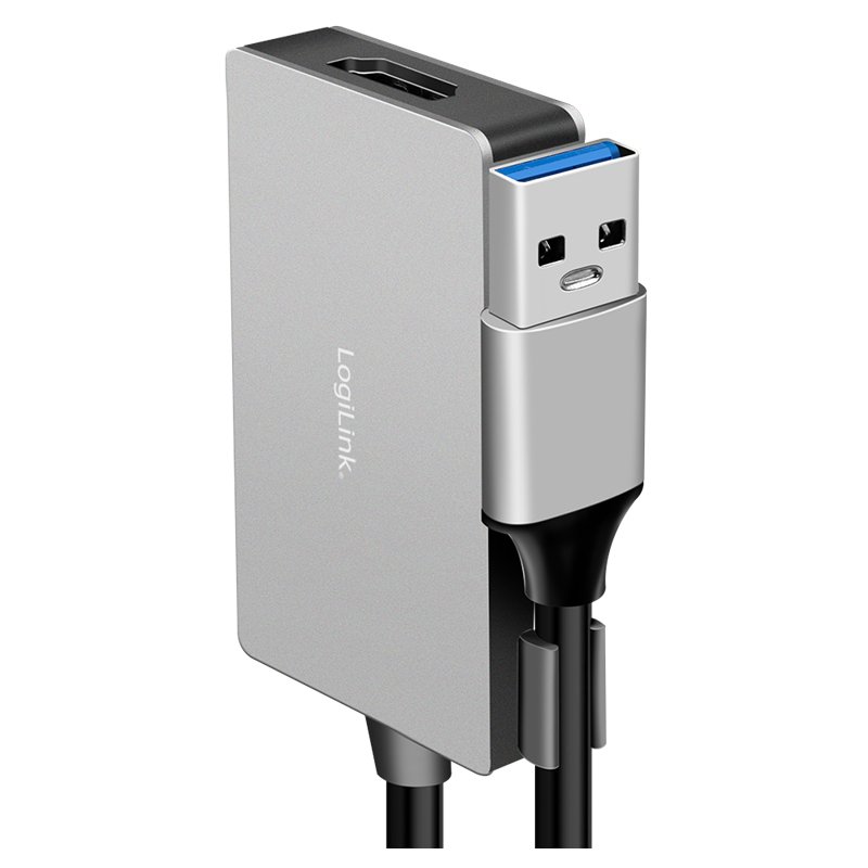 LogiLink Adaptateur USB 3.0 vers HDMI, gris, 150 mm