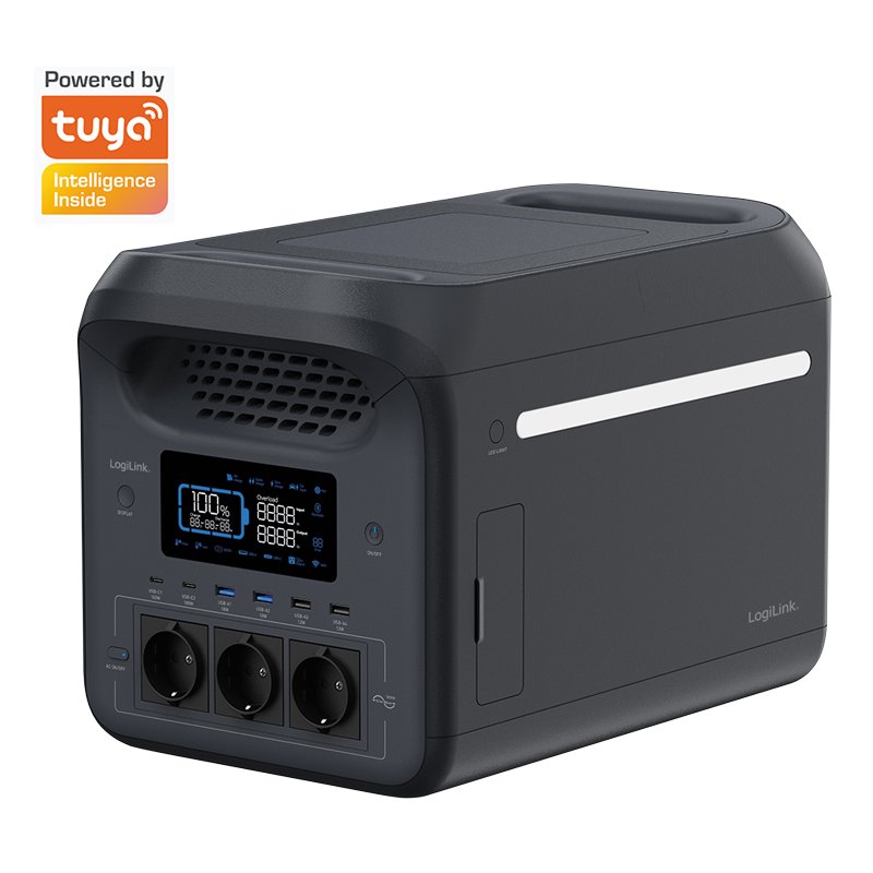 LogiLink station d'alimentation portable, 1800W, noir, 1229 Wh