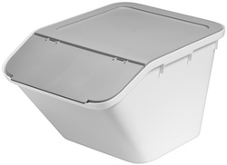 smartstore opslag-/recyclingcontainer Stack-it L, grijs/wit, stapelbaar, 51 liter