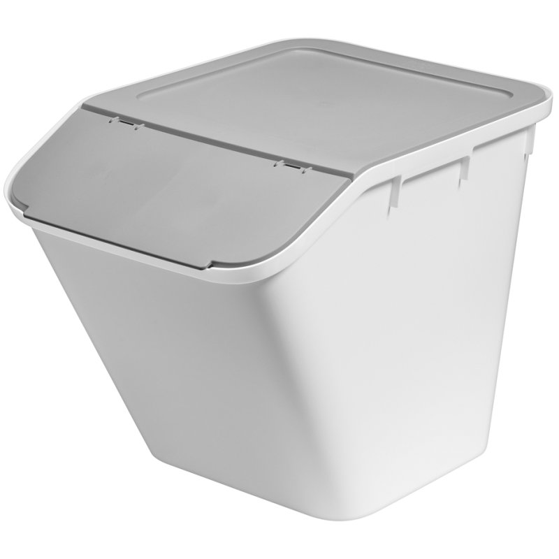 smartstore Stack-it M boîte de rangement, gris/blanc, empilable, 37 litres