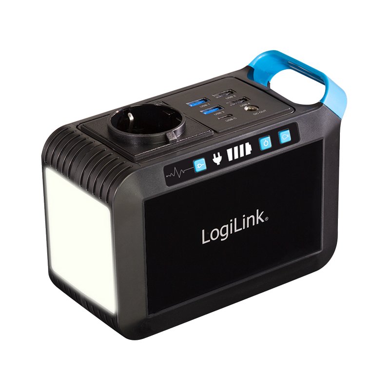LogiLink banque d'alimentation portable/station d'alimentation, 80W, noir, 24.000 mAh