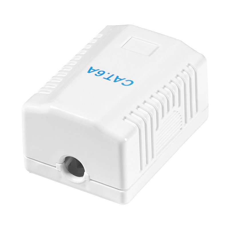 LogiLink Professional boîtier saillie Cat.6A, 2x connecteur RJ45, blanc