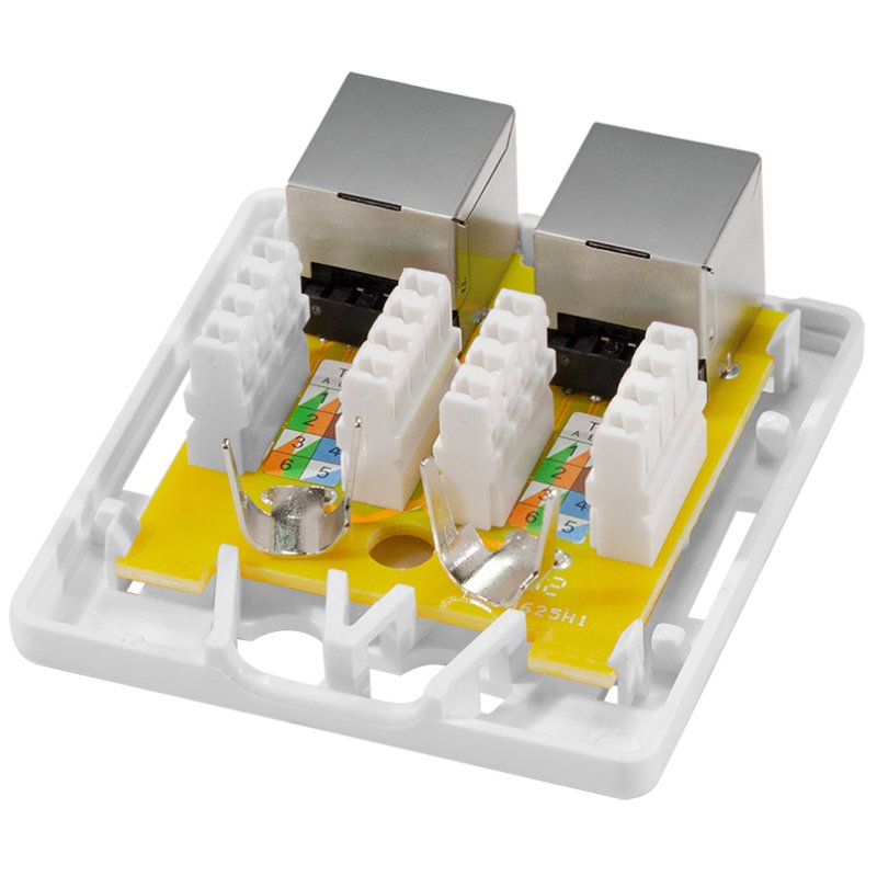 LogiLink Professional boîtier saillie Cat.6A, 2x connecteur RJ45, blanc