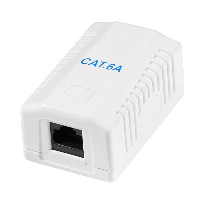 LogiLink Professional prise murale Cat.6A, 1x RJ45, blanc, boîtier apparent