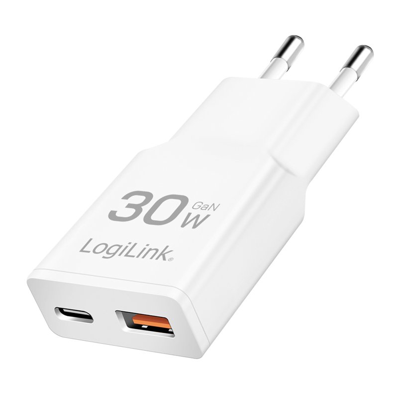 LogiLink Adaptateur USB, 1x USB-C, 1x USB-A, blanc, 30 Watt