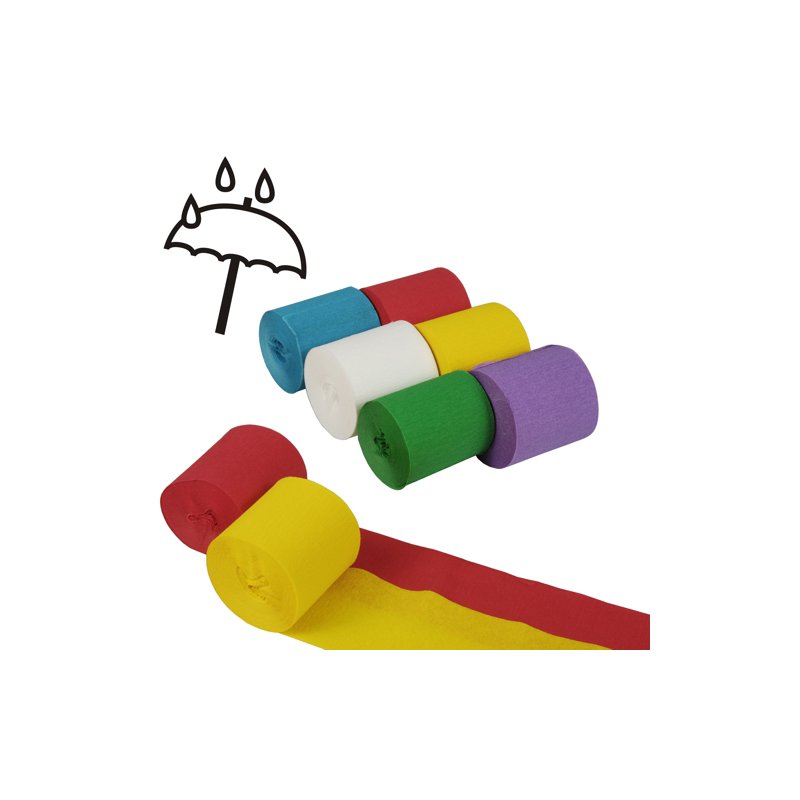 PAPSTAR crêpepapier rollen, 50 mm × 10 m, gesorteerd, 6 stuks