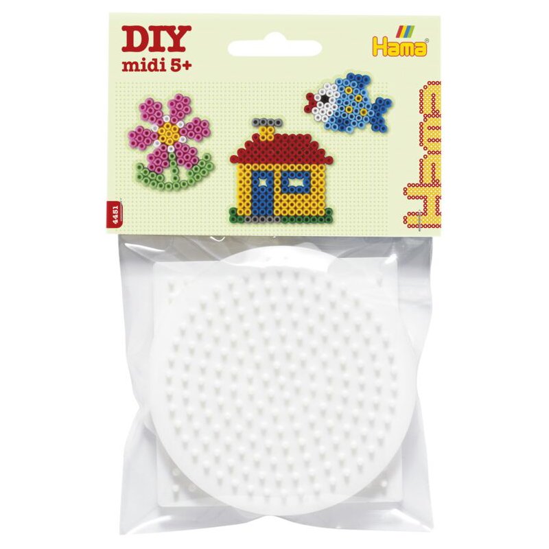 Hama plaques à perles midi carré/rond/hexagone, petites plaques à chevilles, 3 pièces