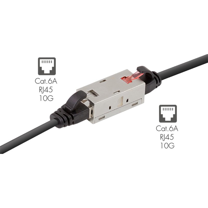 LogiLink Raccord câble réseau professionnel Cat.6A, blindé, RJ45 vers RJ45