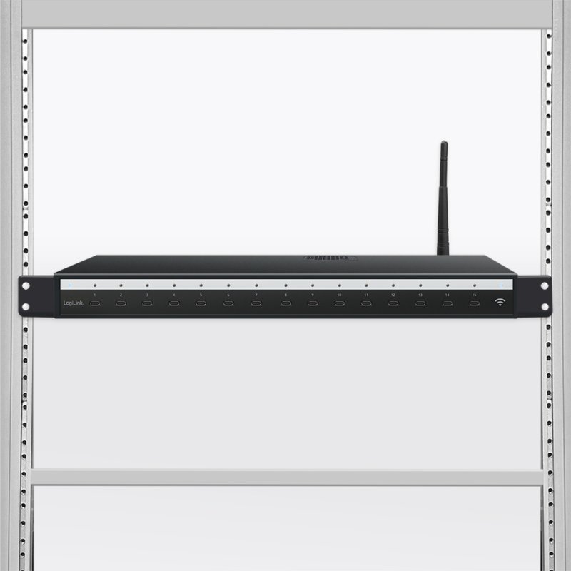 LogiLink USB-C charging station, black, 15 ports, Power Delivery, 360 Watt