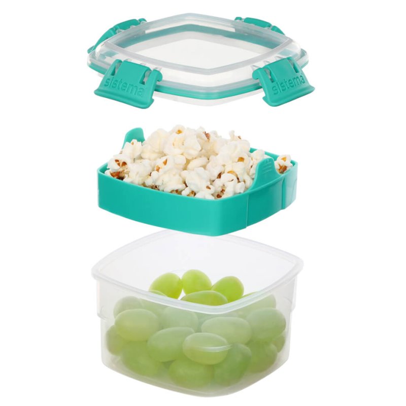 Sistema lunchbox SNACKS TO GO, 400 ml, 2 vakken, stapelbaar