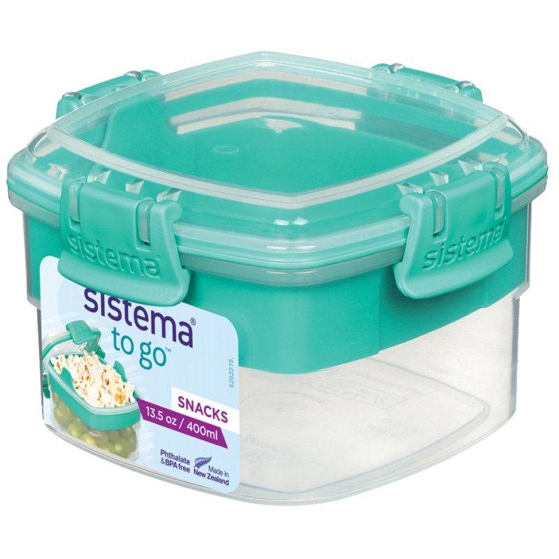 Sistema lunchbox SNACKS TO GO, 400 ml, 2 vakken, stapelbaar