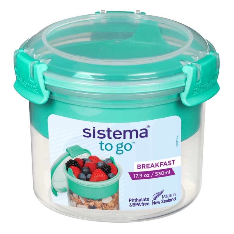 Boîte à lunch Sistema To Go, 530 ml, vert menthe/bleu océan