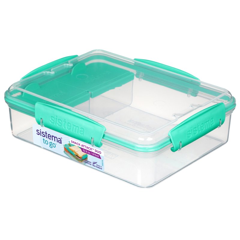 Sistema lunchbox Snack Attack Duo To Go, 975 ml, mintgroen/ozeanblau, kunststof
