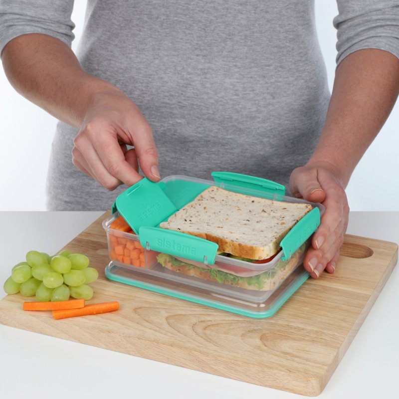 Sistema lunchbox Snack Attack Duo To Go, 975 ml, mintgroen/ozeanblau, kunststof