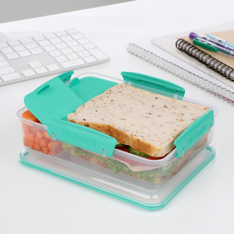 Sistema lunchbox Snack Attack Duo To Go, 975 ml, mintgroen/ozeanblau, kunststof