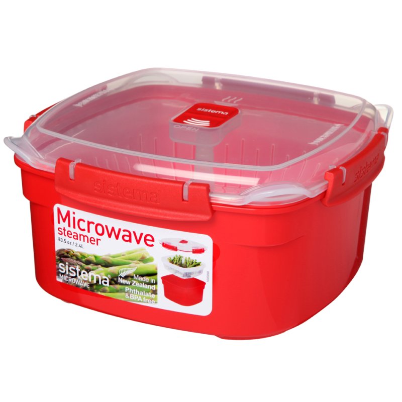 Sistema magnetronschaal Medium Steamer, 2,4 liter, rood