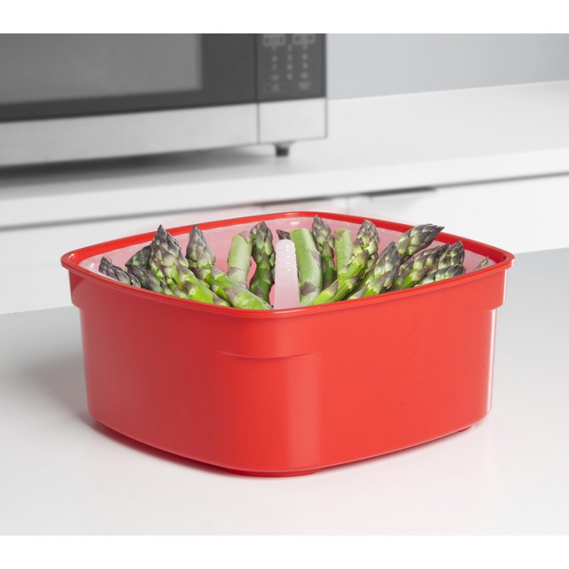 Sistema magnetronschaal Medium Steamer, 2,4 liter, rood