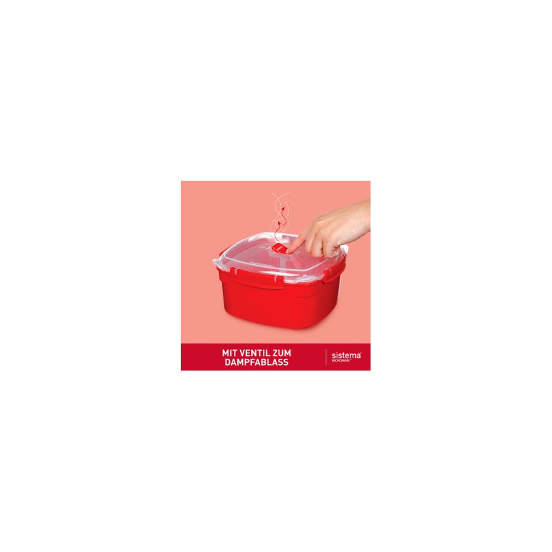 Sistema magnetronschaal Medium Steamer, 2,4 liter, rood