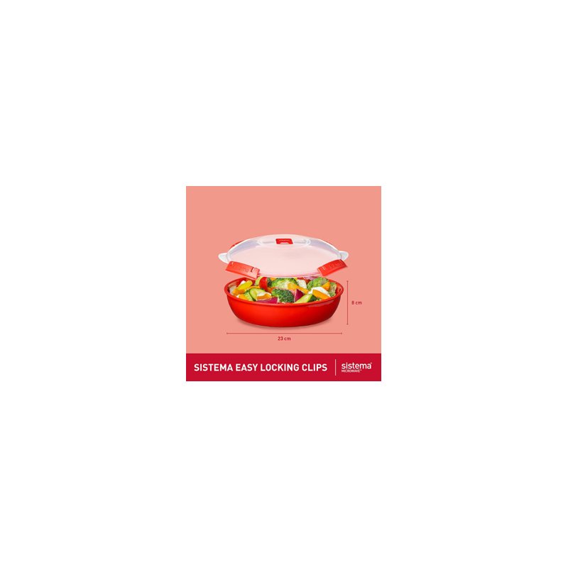 Sistema magnetronbakje MICROWAVE, 1,29 liter, rood