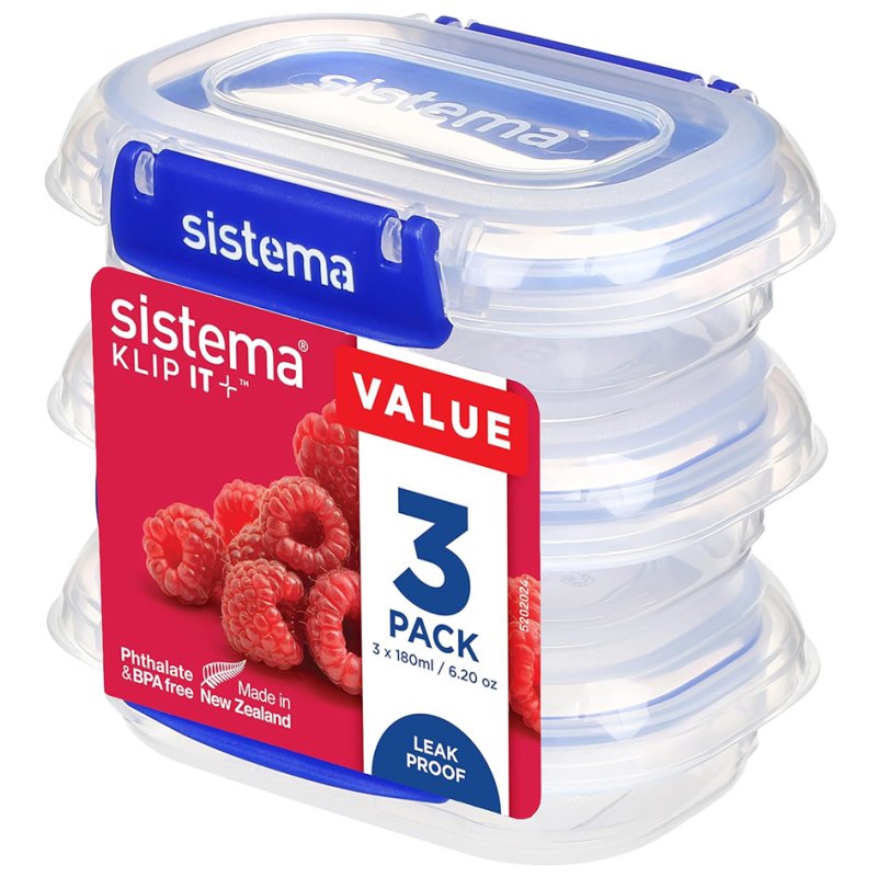 Sistema vershouddoos KLIP IT PLUS, 180 ml, blauw, set van 3