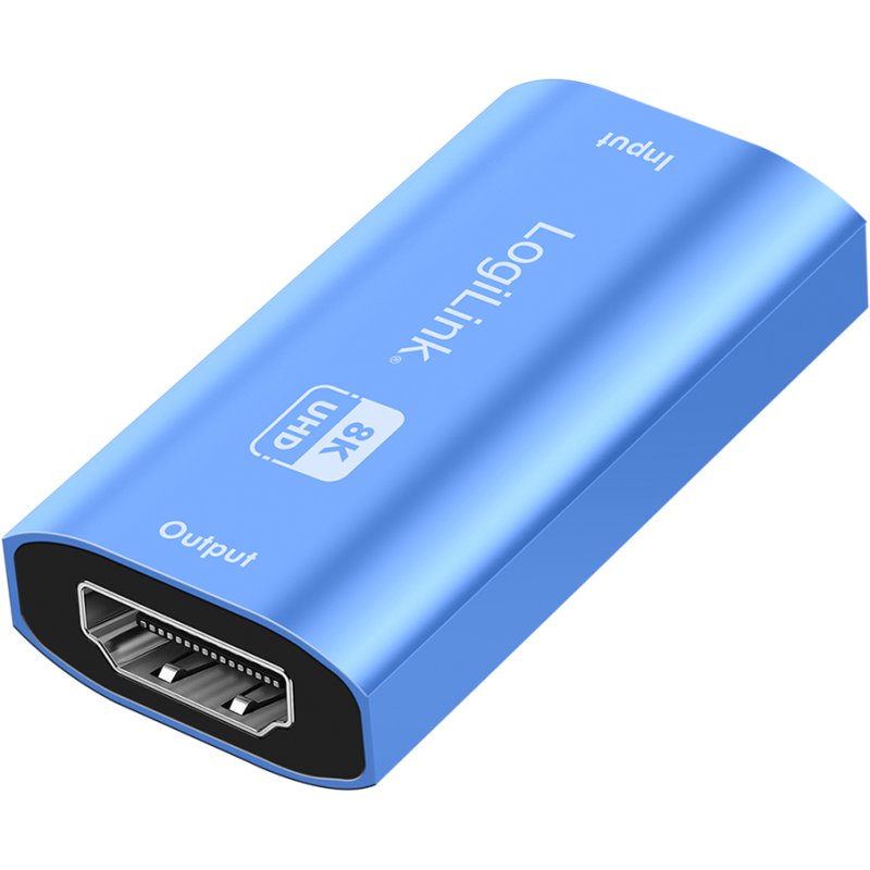 LogiLink HDMI signal booster, 8K/60Hz, aluminium, blue