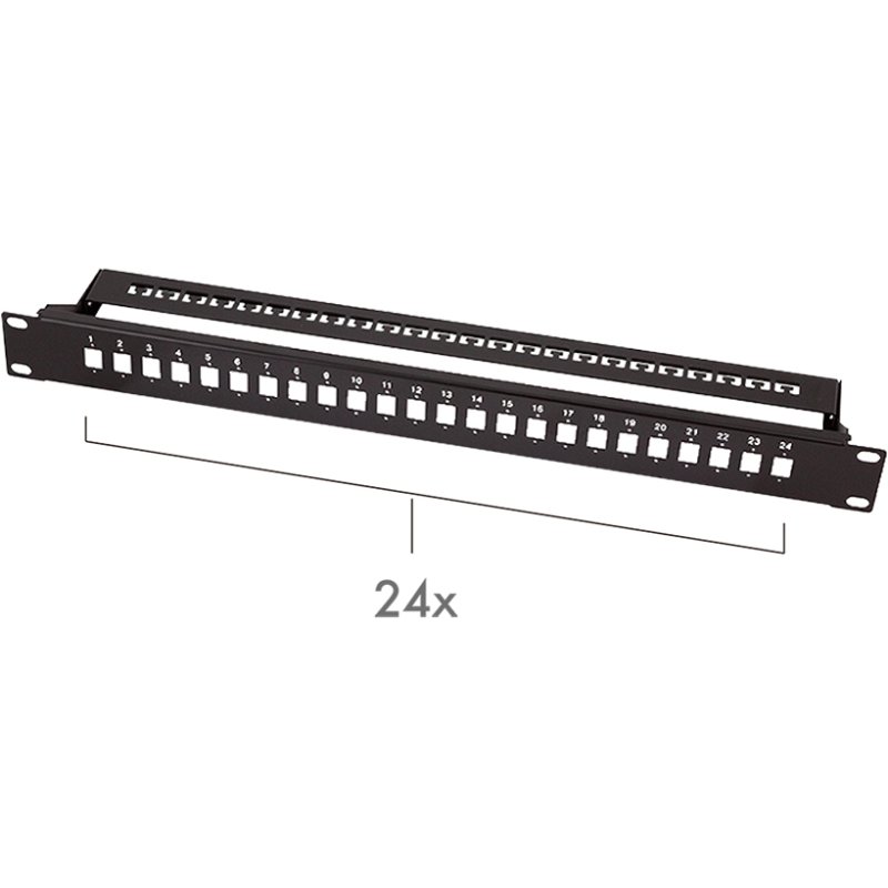 LogiLink Professional panneau de brassage fibre optique 19 pouces, 24x LC-Duplex/SC-Simplex, noir, 1 HE