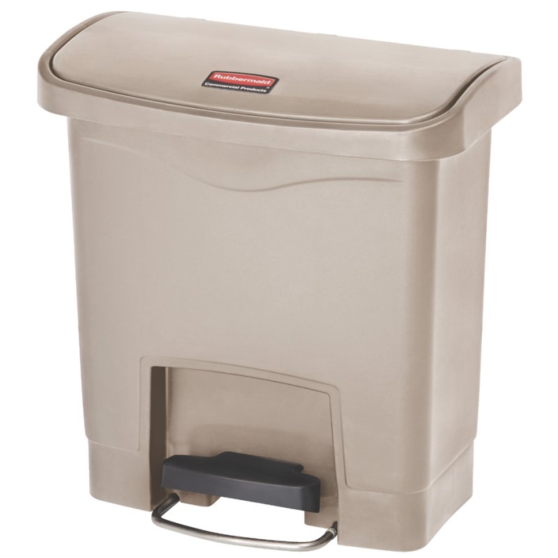 Rubbermaid poubelle à pédale Slim Jim, 15 litres, blanc, rectangulaire