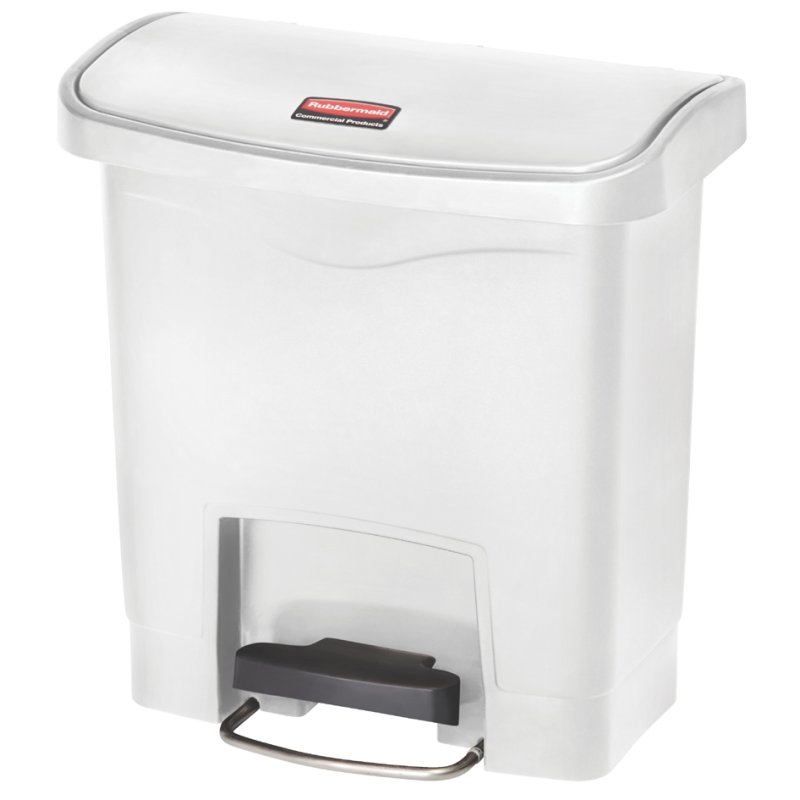 Rubbermaid poubelle à pédale Slim Jim, 15 litres, blanc, rectangulaire