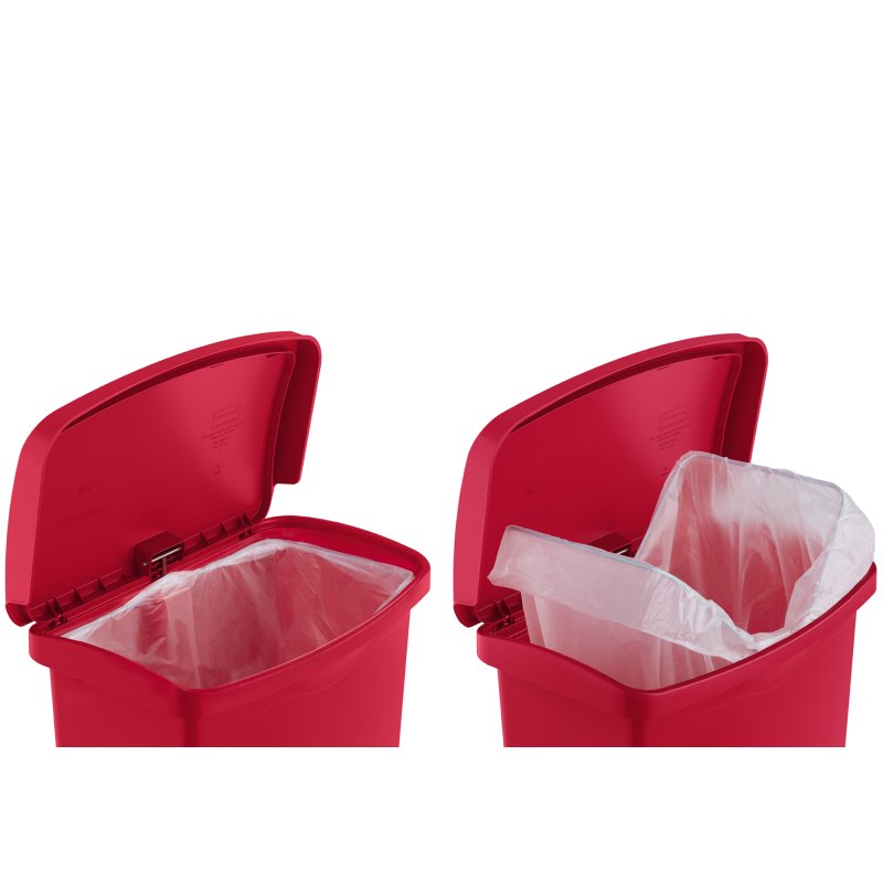 Rubbermaid poubelle à pédale Slim Jim, 15 litres, blanc, rectangulaire