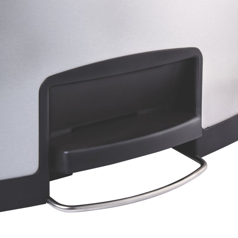 Rubbermaid poubelle à pédale Slim Jim, acier inoxydable, argent/noir, 30 litres