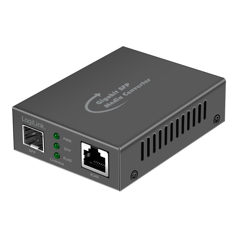 LogiLink Professional Gigabit media converter, RJ45/SFP, black, 100 km range