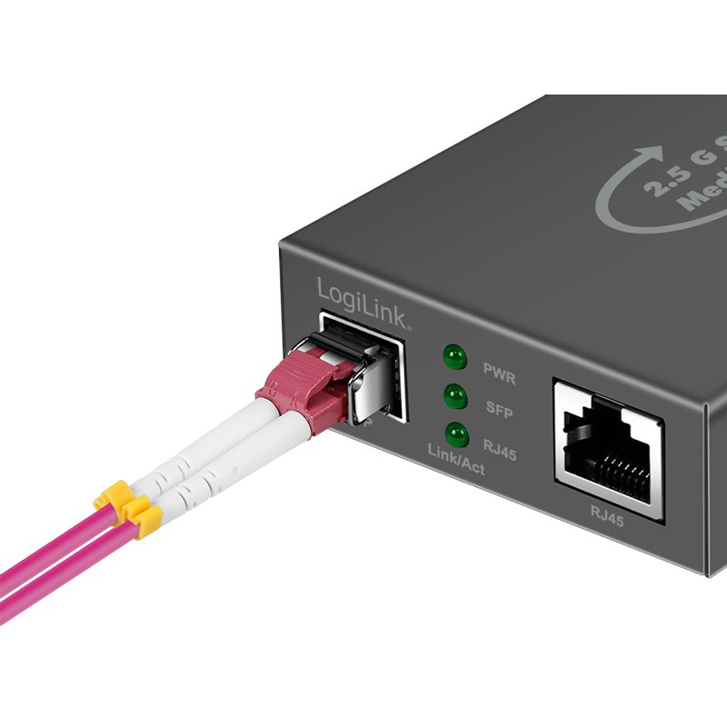LogiLink Professional Convertisseur média 2,5 Gigabit, RJ45/SFP, noir