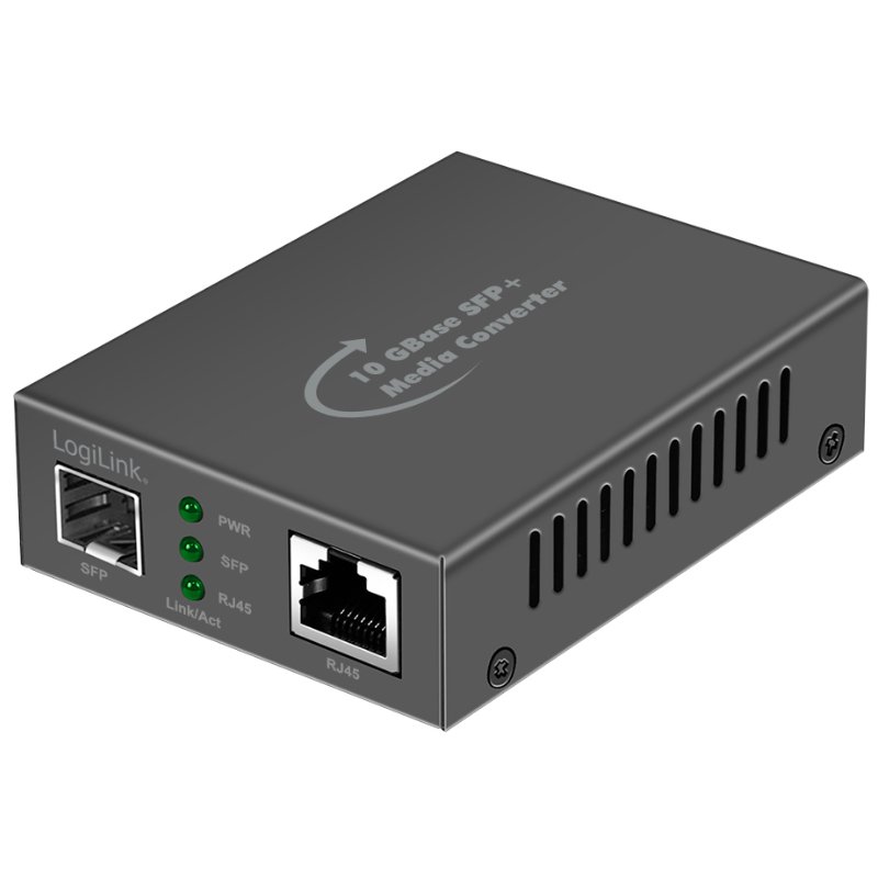 LogiLink Professional 10 Gigabit media converter RJ45/SFP+, black
