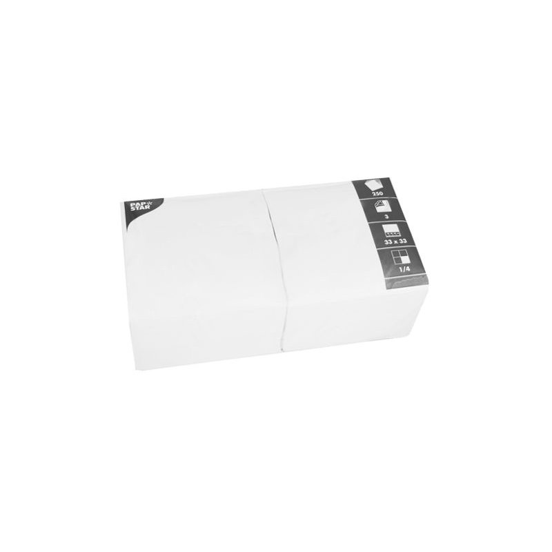 PAPSTAR serviettes de table, 33×33 cm, rouge, 250 pièces