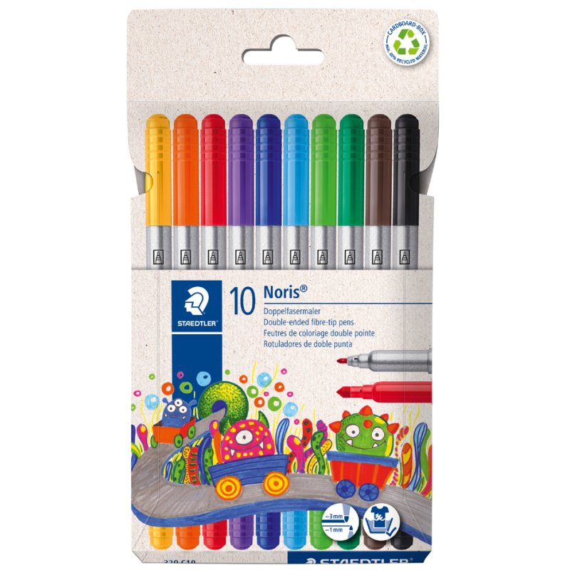 STAEDTLER set de feutres à double pointe, 2 pointes 1,0-3,0 mm, 12 pièces