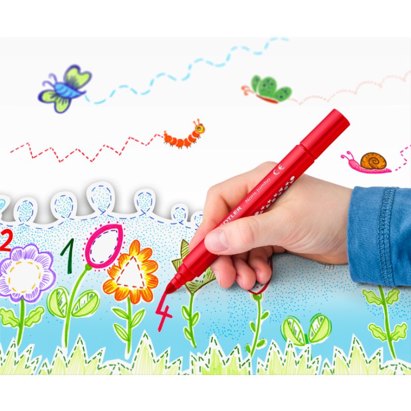 STAEDTLER Noris jumbo feutres, 3,0 mm triangulaire, lavable, 48 pièces