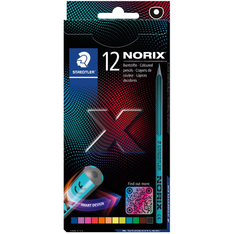 STAEDTLER crayons de couleur NORIX, surface soft-grip, 12 pièces