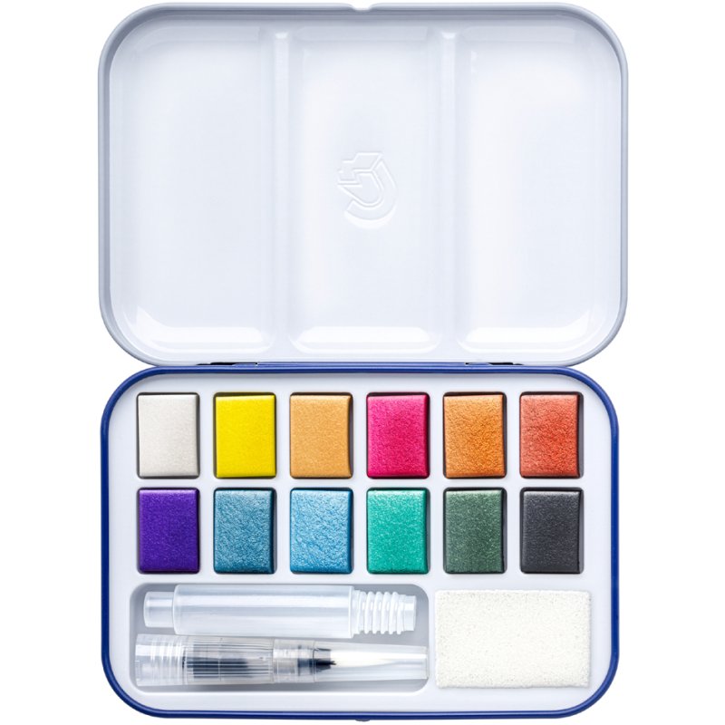 STAEDTLER aquarelle métallisée, 12 couleurs, boîte métallique