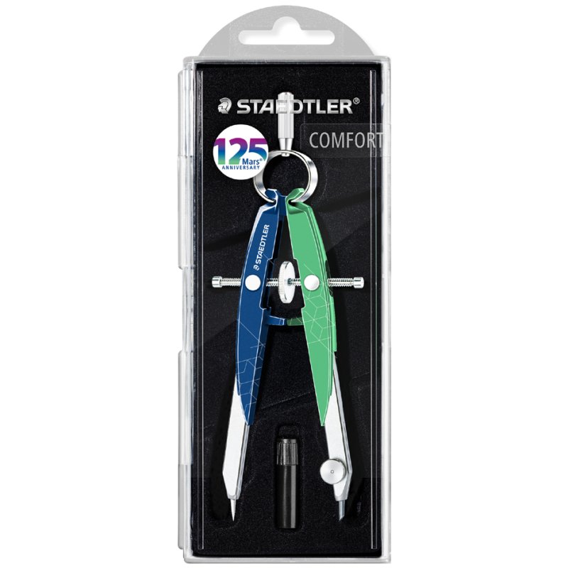 STAEDTLER compas de précision Mars Comfort, bleu/lilas, 154 mm, plastique/métal